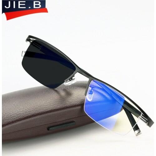Anti Blue Rays Transition Photochromic Reading Glasses for Men UV Protection, Anti Glare Presbyopia Eyewear with diopters glasse