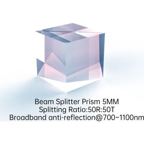 Optical Experiment Prism Dichroic Prism Light Separation K9 Cube Beam Splitter Prism 5MM Split Ratio 50R/50T Cube Dichroic