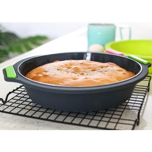 Food grade silicone round cake mold high temperature resistant 9.5 inch bakeware household non-stick chiffon baking mold