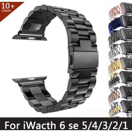 For Apple Watch Band Series 6 5 4 3 2 Strap 40mm 44mm 42mm correa Stainless Steel Bracelet Strap Adapter for iWatch Band 4 38mm