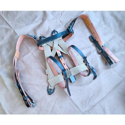 WWII WW2 GERMAN ARMY LEATHER EQUIPMENT COMBAT Y STRAPS LOAD BEARING SUSPENDER A-FRAME SET SOLDIER MILITARY WAR REENACTMENTS