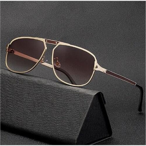 Luxury fashion brand glasses Oversized single beam driving toad mirror sunshade mirror Full metal ultra-light frame gradient su