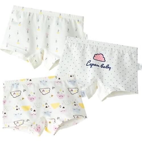 Cartoon Kids White Underwear Girls Boxer Polka Dot Summer Cotton Underpanties Child Clothes 3 4 5 7 9 11 13 Years Old OGU203035