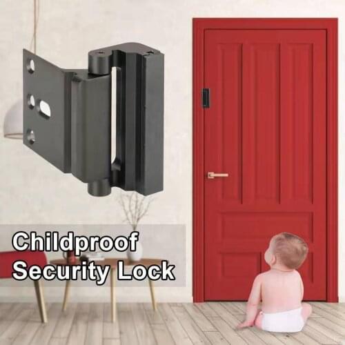 Aluminium Alloy U Door Reinforcement Lock 3"Defender Security Door Lock Home Child Proof Door Stopper Security Door Lock HX1118