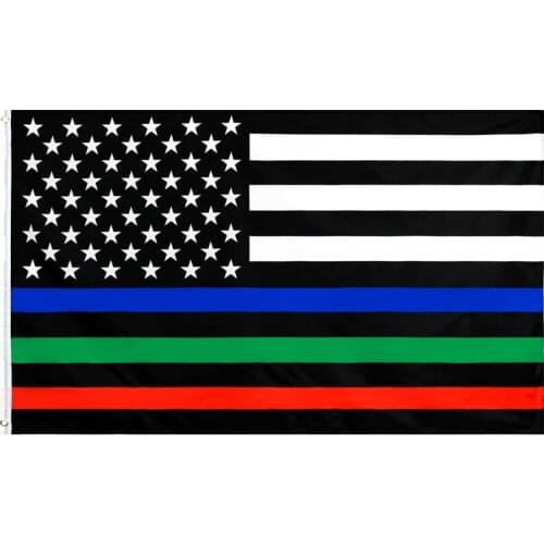 90x150 CM USA U.S. Thin blue red green Line American Flag for Decoration