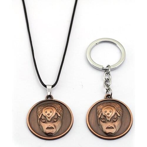 JoJos Bizarre Adventure Key Chain KILLER QUEEN Pendant Necklace Leather Chain Choker Keychain Keyrings Gift Jewelry for Mens