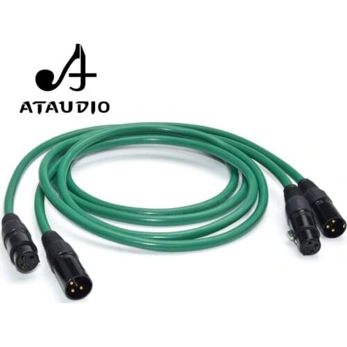 ATAUDIO 2328 Hifi Silver-plated 2XLR Cable High Quality 6N OFC HIFI XLR Male to Female Audio Cable A90 D90 E30 SP200 M400