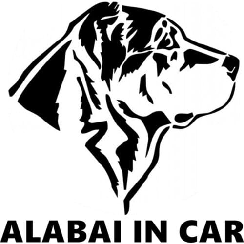 15*15.2cm alabai in car car sticker auto funny vinyl decal dog car sticker