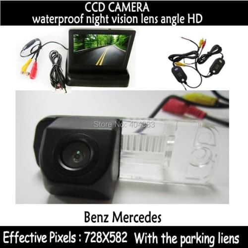 Car accessories CCD car rearview camera with in mirror monitor for Benz C-Class W203 E-Class W211 CLS-Class 300 W219 R350 R500