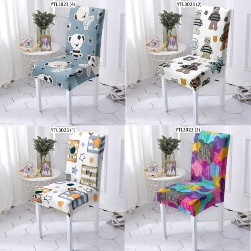 Cartoon panda Covers chairs home Chair Chair cover with back dinner table and chairs black chair cover furniture cover Armchair