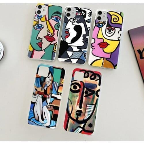 Art Abstract Fashion Phone Case For iphone 11 12 XS Pro Max Mini Soft Silicone For iphone X XR 8 7 6 6S Plus 5 5S SE 2020 Cover