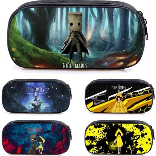 3D Print Little Nightmares 2 Pencil case Children Cartoon Anime Pouch Women Kawaii Cosmetic Bag Boys Girls Multi-function Bag