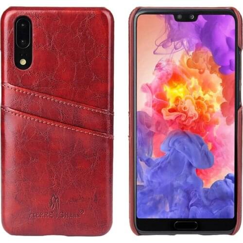 Case for Huawei P20 Oil-wax Genuine Leather Back Cover for Huawei P20 with Card Holders Coque +Gift Screen Protector