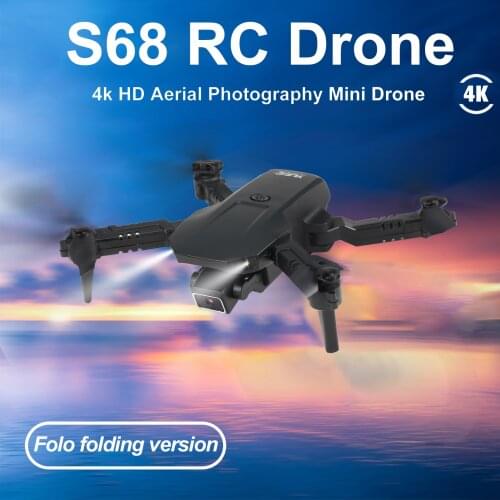 S68 RC Drone with Camera 4K Wifi FPV Dual Camera Drone Mini Folding Quadcopter Toy for Kids with Gravity Sensor Control VS SG907