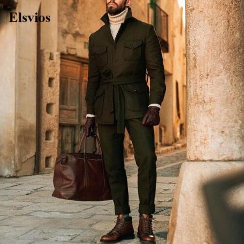 ELSVIOS Men's Trench Coats