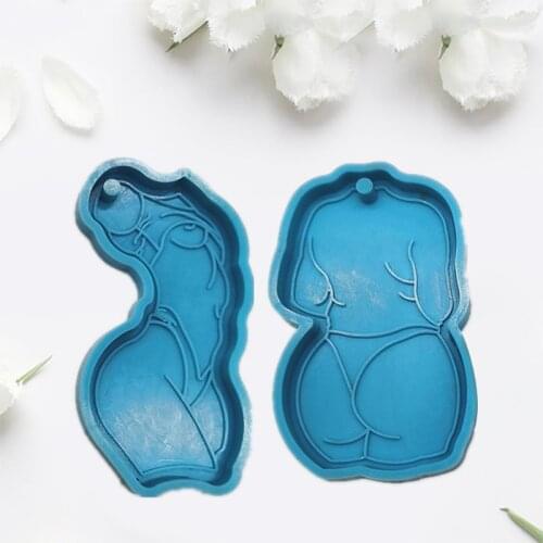 Sketch Sexy Woman Keychain Epoxy Resin Mold Jewelry Pendant Silicone Mould DIY Crafts Ornaments Decorations Casting Tool