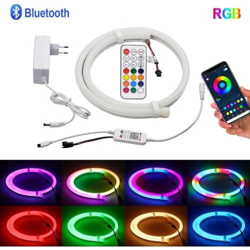 DC12V Flexible Dream color Neon Light With Bluetooth APP control 1/2/3/4/5M RGB LED strip light For Home Ambilight Deco lighting