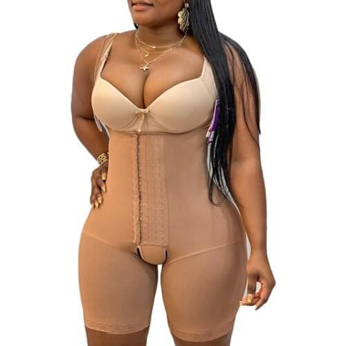 Post Liposuction Fajas Colombianas Front Closure Hook-Eye Double High Compression Waist Trainer For Daily Life Charming Curves