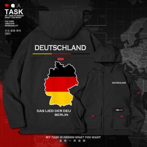 Germany Deutschland German DEU men jacket hooded map nation flag trench coat men coat clothing fashion top mens autumn clothes