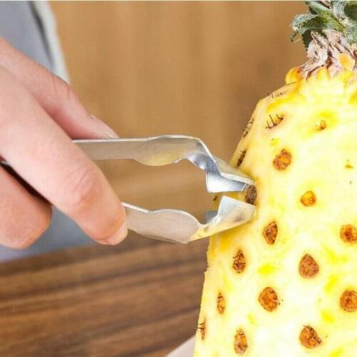 New Stainless Steel Pineapple Eye Peeler Kitchen Seed Remover Cutting Clip Pineapple Knife Practical Seed Removal Fruit Tools
