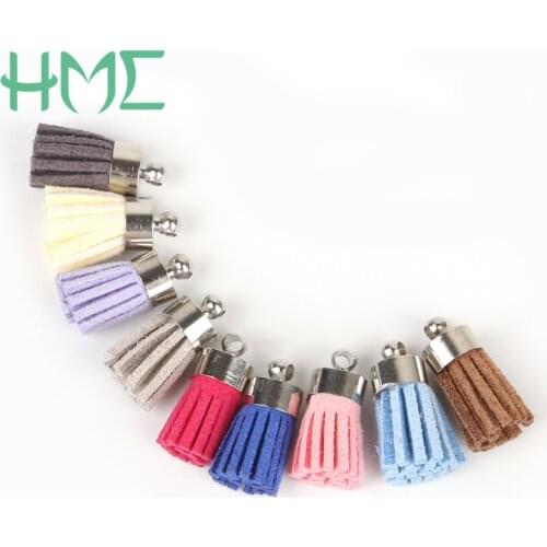 New Arrival 18mm 30-60pcs/bag Mixed Suede Tassel Charm Pendant Earring Necklace Keychain Accessories DIY Jewelry Findings Making