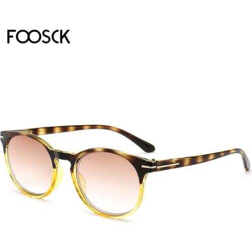 FOOSCK Vintage Round Reading Sunglasses Women Men Brand Designer Prebyopia Glasses Spectacles Eyewear Diopters +1.0 to +4.0