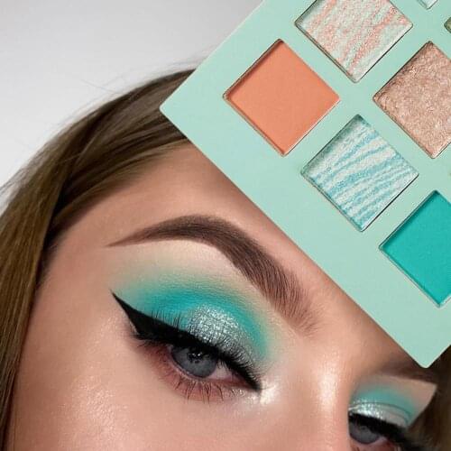 HANDAIYAN 9 Color Pressed Matte Glitter Eyeshadow Palette Waterproof Long-lasting Glitter Shimmer Eyeshadow Pigments