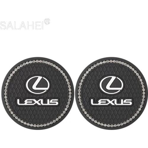 2pcs Car Diamond Water Cup Coasters Mat For Lexus ES300 RX330 RX300 GS300 GS430 GS350 IS250 IS350 CT200h Anti-slip Pad Interior