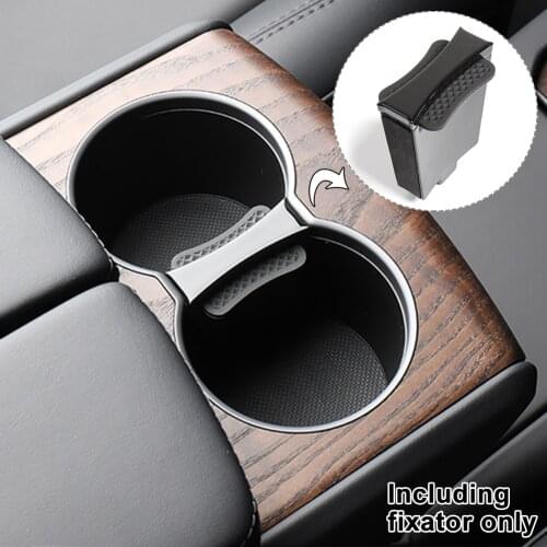 Slot Non Slip Clip Water Bottle Center Console Easy On Off Insert Stabilizer Car Cup Holder Limiter Coffee For Tesla Model X S