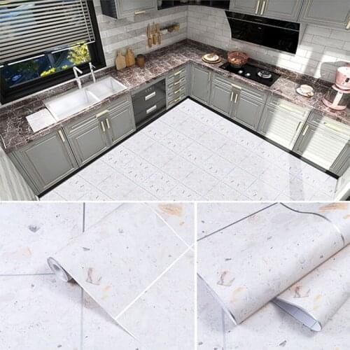 PVC Waterproof Floor Stickers Self Adhesive Anti Slip Kitchen Bathroom Ground Paper DIY Decoration Wallpaper for Childrens Room