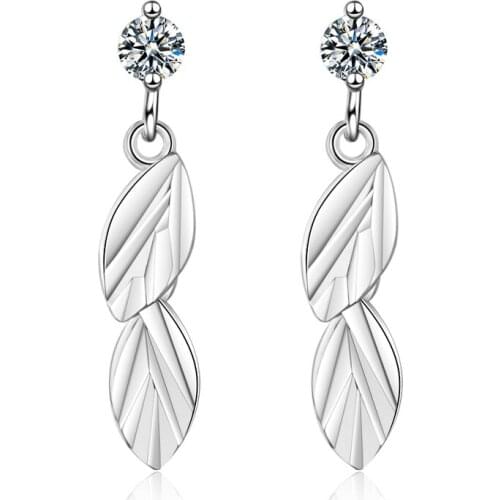 Everoyal Top Quality Crystal Leaf Girls Earrings Jewelry For Girls Birthday New Arrival Silver 925 Earrings Female Accessories