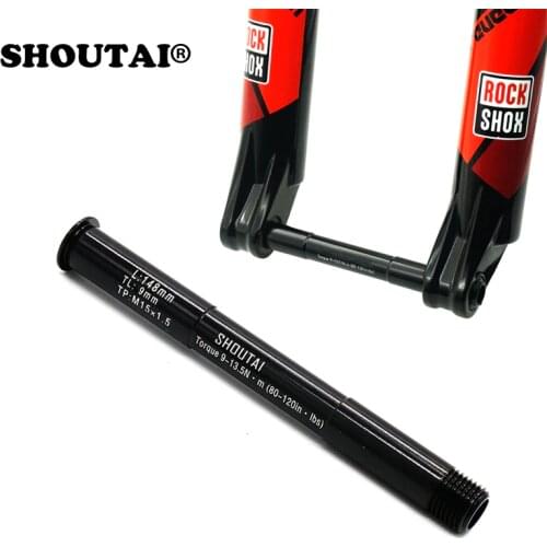 SHOUTAI Mountain Bike Front Hubs Tube Shaft For ROCK SHOX 100*15mm Fork Thru Axle Lever Bicycle Accessories