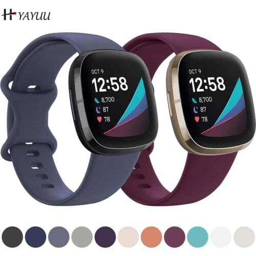 YAYUU Sport Bands For Fitbit Versa 3 / Sense Soft Silicone Breathable Watch Strap Replacement Wristband for Versa 3 Watch