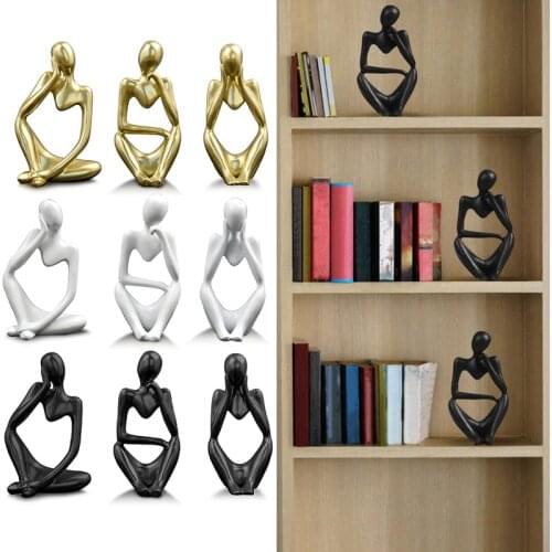 Thinker Statue Abstract Figure Sculpture Small Ornaments Resin Statue Home Crafts Home Decoration Modern Figurines For Interior