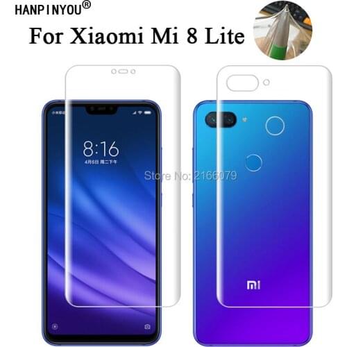 For Xiaomi Mi 8 Mi8 Lite Youth 6.26" Soft TPU Front Back Full Cover Screen Protector Transparent Protective Film + Clean Tools