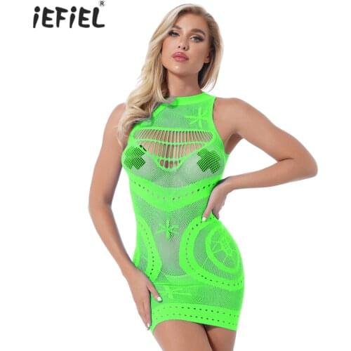Womens Flower Pattern Sleeveless Dresses See-through Mock Neck Bodycon Dress Solid Color Fishnet Hollow Out Skinny Mini Dress