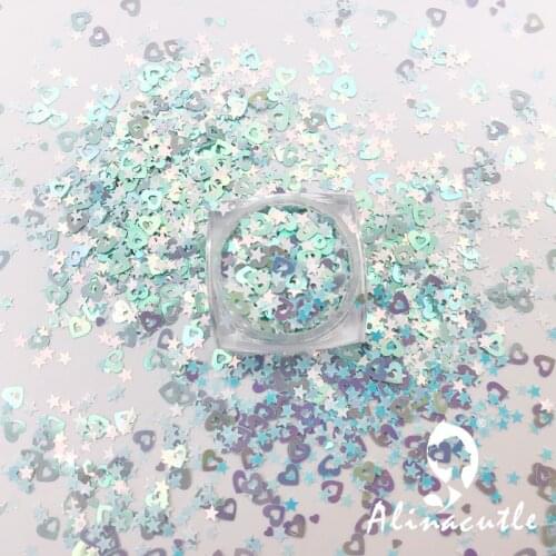 15g Heart Star Sequins DIY Supplies Nails Art Polymer Clear Accessories DIY Sequins scrapbook shakes