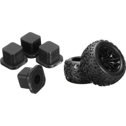 2x Bigfoot Wheel Tire Tyre EB1002 for JLB Racing CHEETAH 1/10 Brushless & 4Pcs Pin Needle Cap EB1012