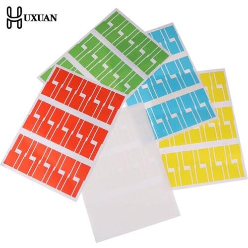 30pcs/sheet Self-adhesive Cable Sticker Waterproof Identification Tags Labels Organizers Colorful Identification Tags