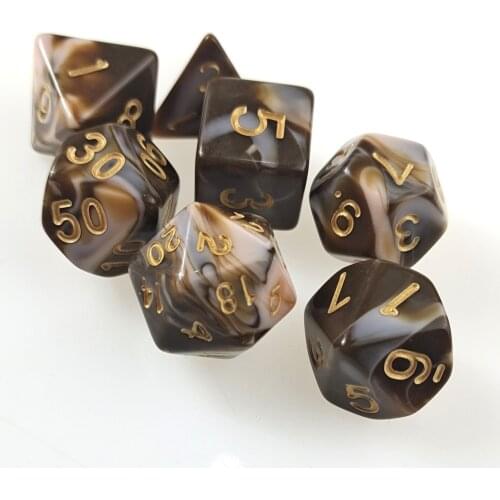 7 PC Polyhedral RPG Dice Set Gemini Color (d4 d6 d8 d10 d% d12 & d20) for DND D&D Roleplaying Games