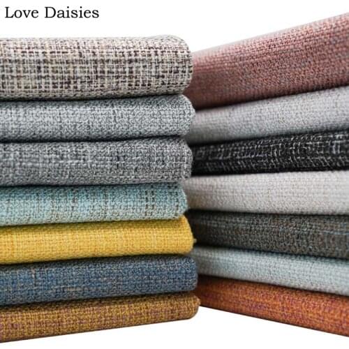 Coarse Cotton/Linen Nordic Wind Simple Colorful Thick Fabric for Sofa Cover Tablecloth Handwork Cushion Craft Bag Textile Tissue