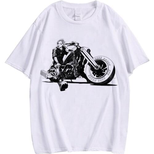 CLOOCL Tokyo Revengers White Cotton T-shirts Cartoon Manga Motorcycle Print Men Clothing Unisex Anime Shirts Harajuku Tshirts
