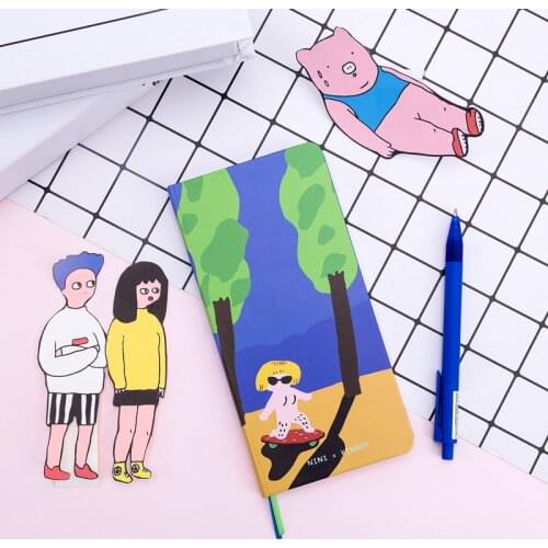 Kinbor Weekly Notebook Funny Wind Diary Hand-Painted Jungle Skateboard Notebook Self-Filled Notebook Week Hand Account Spray