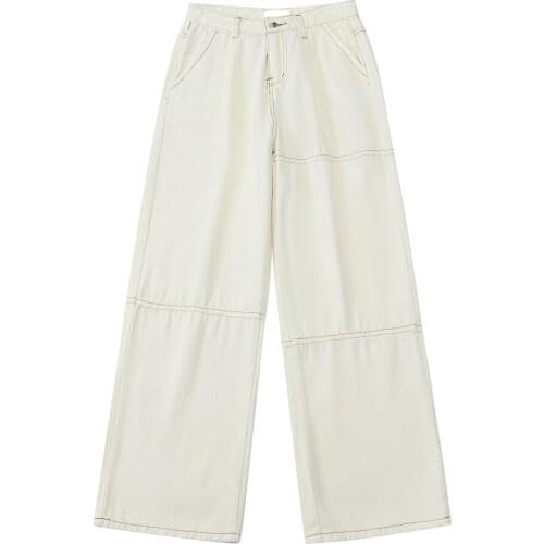 2021 New Womens Spring Casual Streetwear Sense Of Design High Waist Trouser Vintage Baggy Versatile Femme Wide Leg Pants