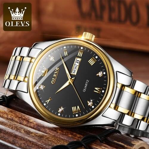 OLEVS Watch Men Women Business Waterproof Clock Auto Date Silver Steel Mens Watches Fashion Casual Ladies Quartz Wristwatch NEW