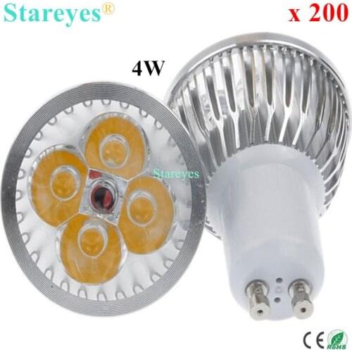 FedEX Free shipping 200 Pcs Dimmable 4W 3W GU10 E27 MR16 E14 B22 GU5.3 LED Spotlight lamp droplight Bulb LED downlight Lighting