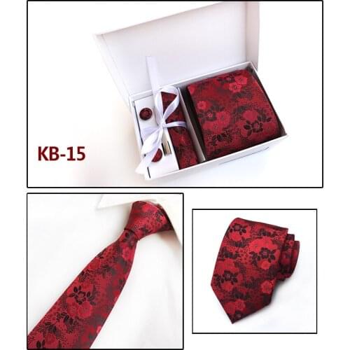 Tie Gift Box Office Mens Classic Party Style Wedding Stripe 8cm Silk Anchor Flower Tie Tie Handkerchief Set