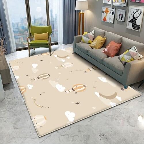 Alfombra Hot Sale Non-Slip Rectangle Carpet Bedroom Living Room Decor Carpet Simple and Cute AnimalPattern Flannel Carpet