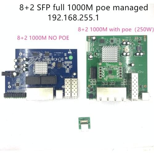 IP Management 8-port 10/100/1000Mbps PoE Ethernet Switch Module Managed Switch Module with 2 Gigabit SFP Slots gigabit switch