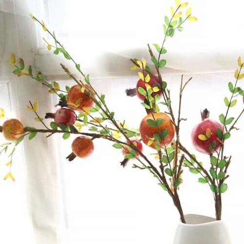 67CM height artificial fruit tree branches artificial pomegranate fruit branch simulation flower home wedding fake flower